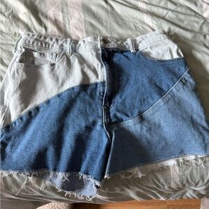 Two-Tone Denim Women's Shorts